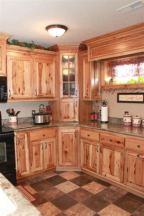 rustic kitchens with hickory cabinets